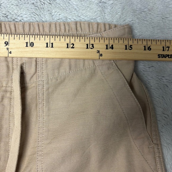 J Crew Women Drawstring Waist Straight Leg Casual Pants Sz S Tan Preppy Coastal - Picture 4 of 7